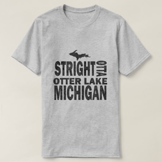 Otter Lake Michigan Funny Gray Basic T-shirt (Design voorkant)