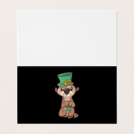 Otter Leprechaun St Patrick Day Kinder en volwasse Visitekaartje (Buitenkant ongevouwen)