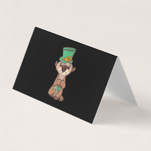 Otter Leprechaun St Patrick Day Kinder en volwasse Visitekaartje