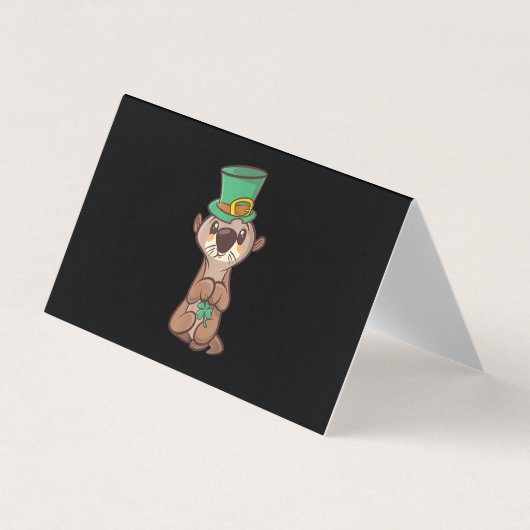 Otter Leprechaun St Patrick Day Kinder en volwasse Visitekaartje (Voorkant)