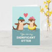 Otter Liefde Significant Andere Kaart (Gele Bloem)