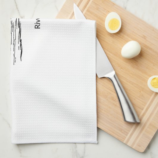 Otter (lijnkunst) theedoek (Quarter Fold)