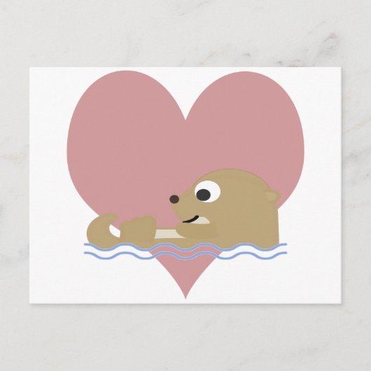 Otter Love Briefkaart (Voorkant)