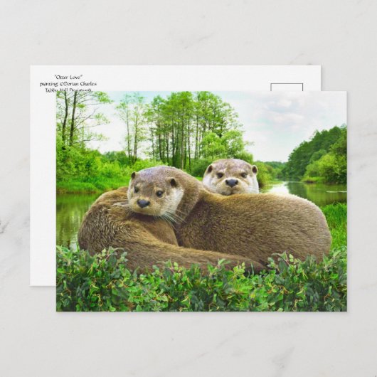 "Otter Love" Briefkaart (Voorkant / Achterkant)