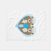 Otter Love Fleece Deken (Voorkant (Horizontaal))
