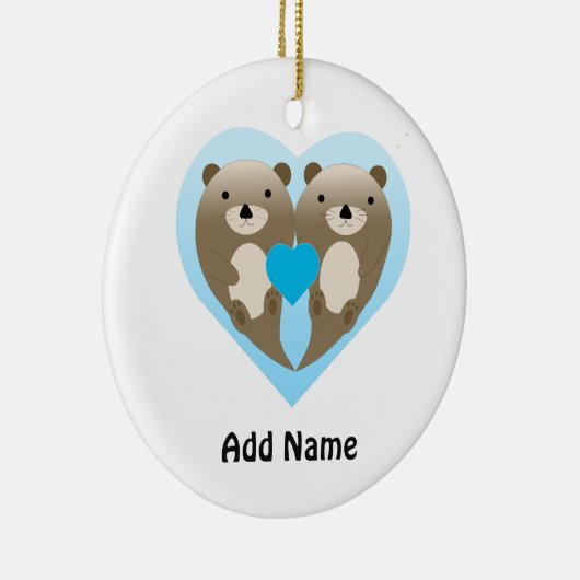 Otter Love Keramisch Ornament (Rechts)