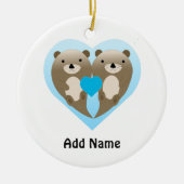 Otter Love Keramisch Ornament (Voorkant)
