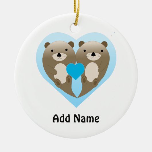 Otter Love Keramisch Ornament (Voorkant)