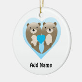 Otter Love Keramisch Ornament (Links)