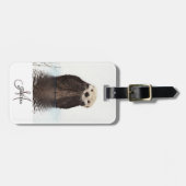 Otter Lover Monogram Gepersonaliseerd Bagagelabel (Voorkant horizontaal)