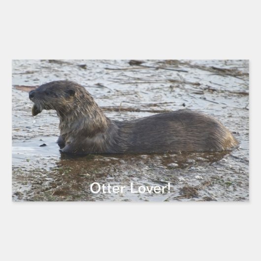 "Otter Lover" Wildlife Sticker Gifts (Voorkant)