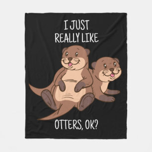Otter Lover Women Zee Otter Gift for Men Otter Fleece Deken