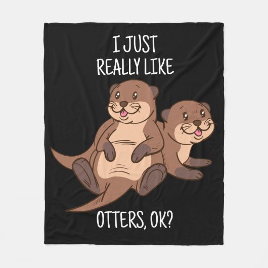 Otter Lover Women Zee Otter Gift for Men Otter Fleece Deken (Voorkant)