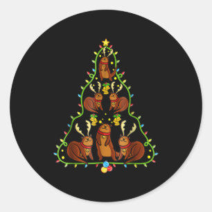 Otter Lovers met Otter-kerstvrije Kerstmis Ronde Sticker