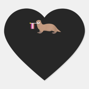 Otter Lovers   Otter Lesbian Flag Cute Rainbow Hart Sticker