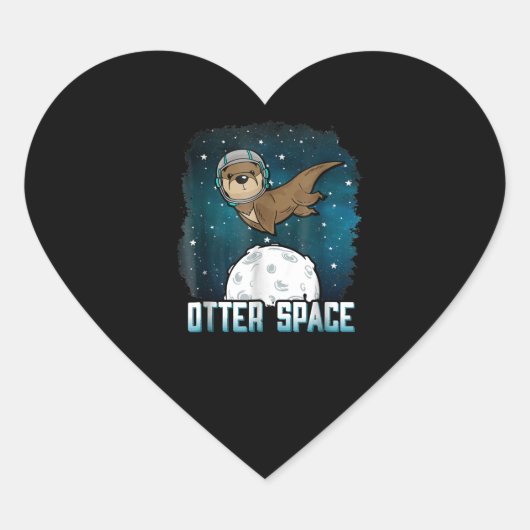 Otter Lovers |Otter Space Funny BuitSpace Animal Hart Sticker (Voorkant)
