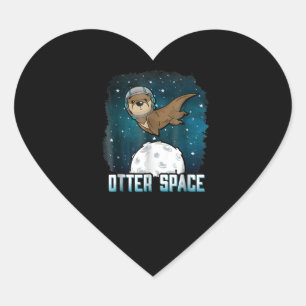 Otter Lovers  Otter Space Funny BuitSpace Animal Hart Sticker