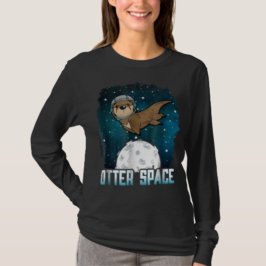 Otter Lovers |Otter Space Funny BuitSpace Animal T-shirt (Voorkant)