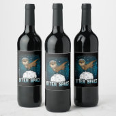 Otter Lovers |Otter Space Funny BuitSpace Animal Wijn Etiket (Flessen)