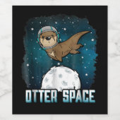 Otter Lovers |Otter Space Funny BuitSpace Animal Wijn Etiket (Enkel label)