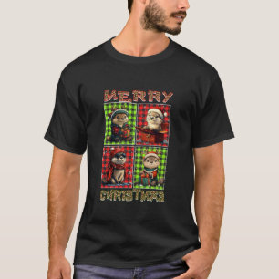 Otter Luipaard Buffalo Plaid Dieren Lover Merry Ch T-shirt