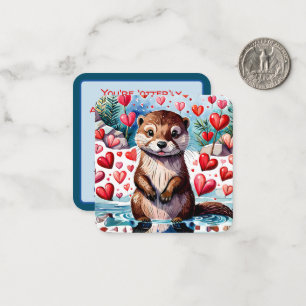 'otter'-ly Schattigee Kinder Klaslokaal Valentijn Notitiekaartje