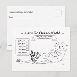 Otter Math Coloring Postcard Briefkaart