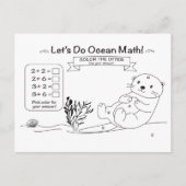Otter Math Coloring Postcard Briefkaart (Voorkant)