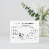 Otter Math Coloring Postcard Briefkaart (Staand voorkant)