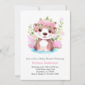 Otter Meadow Adventure Roze Meisje Baby shower Kaart (Voorkant)