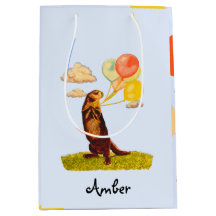  Otter met ballonnen die Medium Gift worden geïllu