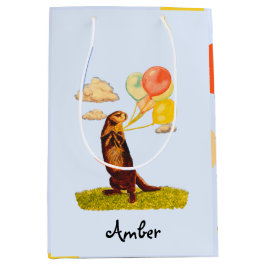  Otter met ballonnen die Medium Gift worden geïllu Cadeauzakje