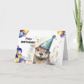 Otter met ballonnen en Party Pet Kaart (Voorkant)