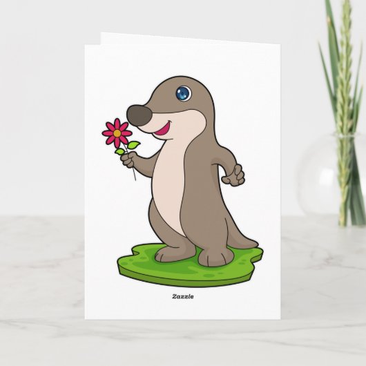 Otter met Bloem Kaart (Achterkant)