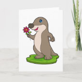 Otter met Bloem Kaart (Voorkant)