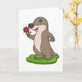 Otter met Bloem Kaart (Gele Bloem)