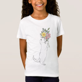 otter met bloemen t-shirt