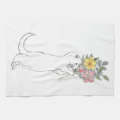 otter met bloemen theedoek (Horizontaal)