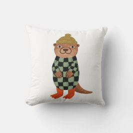 Otter met muts werp kussen