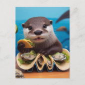 Otter Met Oester Tacos Briefkaart (Voorkant)