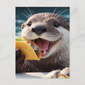otter met oester taco's briefkaart (Voorkant)