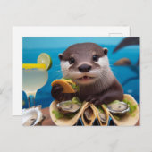 otter met oester taco's briefkaart (Voorkant / Achterkant)