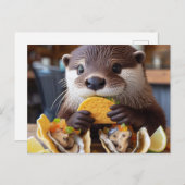 otter met oester taco's briefkaart (Voorkant / Achterkant)