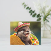 Otter met taco's Schattig Briefkaart (Staand voorkant)
