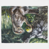 Otter met Tennisbal Fleece Deken (Voorkant (Horizontaal))