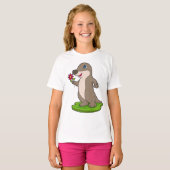 otter met ventilator t-shirt (Voorkant volledig)