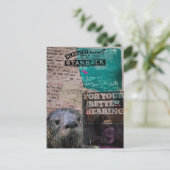 Otter met Vintage Advertenties Collage Briefkaart (Staand voorkant)