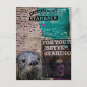 Otter met Vintage Advertenties Collage Briefkaart (Voorkant)