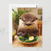 Otter met zeewiersalade briefkaart (Voorkant / Achterkant)