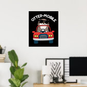 Otter-mobile Funny Animal Car Pun Poster (Thuiskantoor)